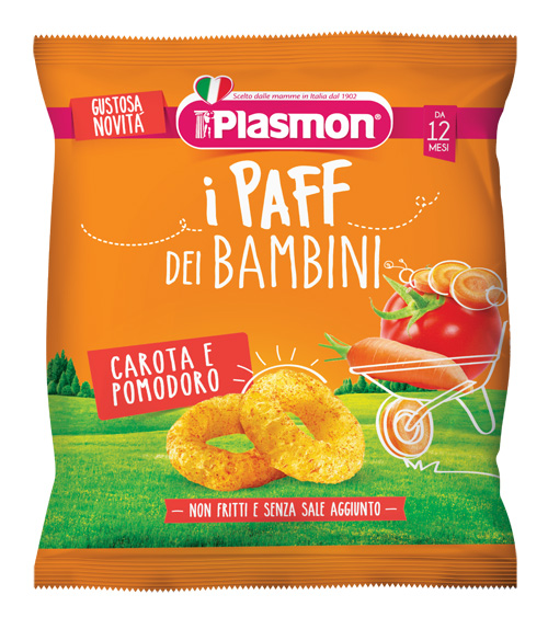 PLASMON DRY SNACK PAFF CAROTA POMODORO 15 G - Farmaciapacini.it