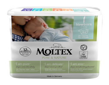 PANNOLINI MOLTEX PURE & NATURE NEW BORN 2-4 KG TAGLIA 1 22 PEZZI - Farmaciapacini.it
