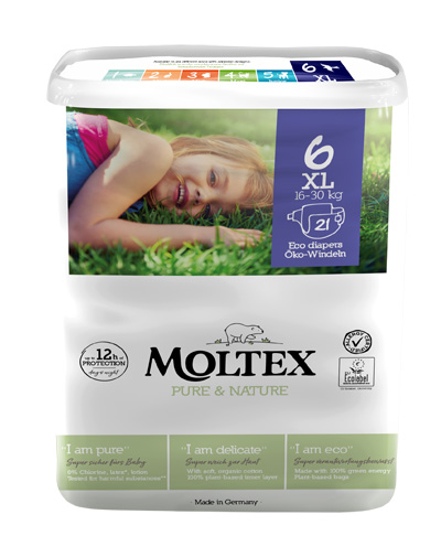 PANNOLINI MOLTEX PURE & NATURE XL 16-30 KG TAGLIA 6 21 PEZZI - Farmaciapacini.it