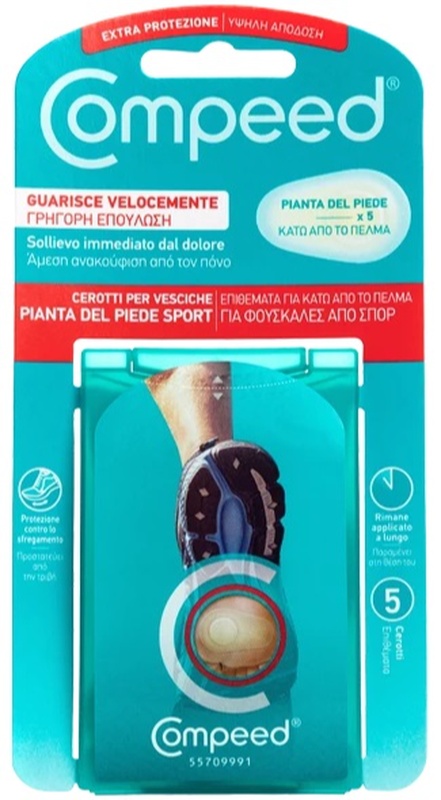 COMPEED CEROTTI PER VESCICHE PIANTA PIEDE SPORT 5 PEZZI - Farmaciapacini.it