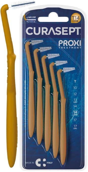 CURASEPT PROXI ANGLE T14 CONE OCRA/DARK GOLD - Farmaciapacini.it