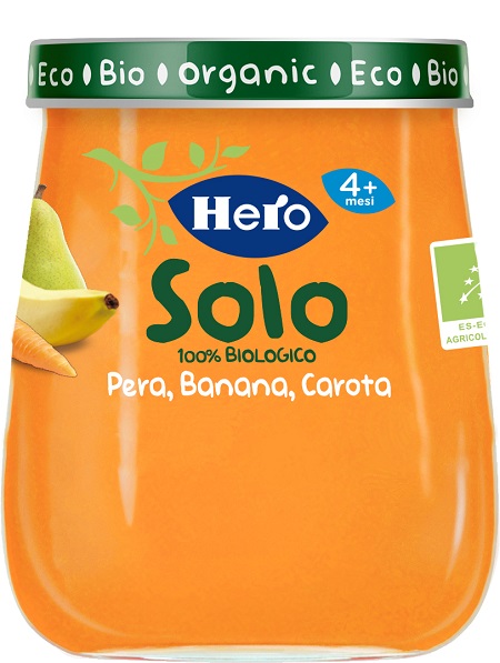 HERO BABY OMOGENEIZZATO PERA BANANA CAROTA 100% BIO 120 G - Farmaciapacini.it