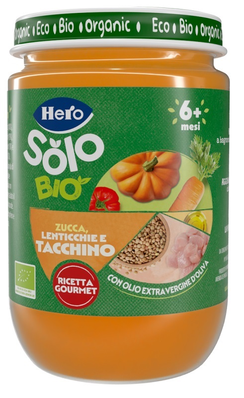 HERO SOLO OMOGENEIZZATO ZUCCHINE LENTICCHIE TACCHINO 100% BIO 190G - Farmaciapacini.it