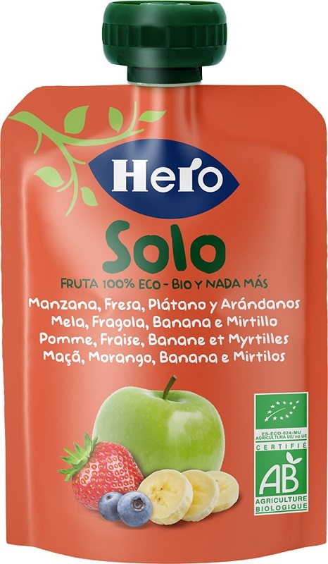 HERO SOLO FRUTTA FRULLATA 100% BIO MELA BANANA FRAGOLA 100 G - Farmaciapacini.it