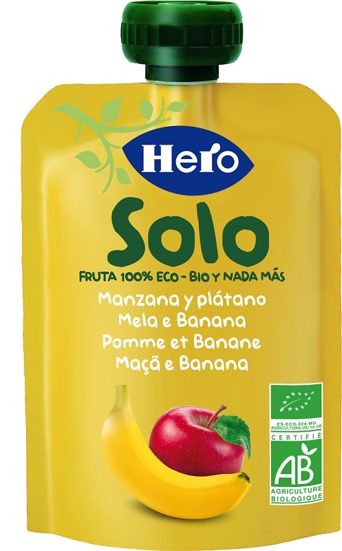 HERO SOLO FRUTTA FRULLATA 100% BIO MELA/BANANA 100 G - Farmaciapacini.it