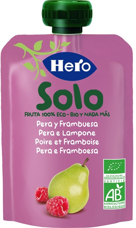 HERO SOLO FRUTTA FRULLATA 100% BIO PERA E LAMPONE 100 G - Farmaciapacini.it