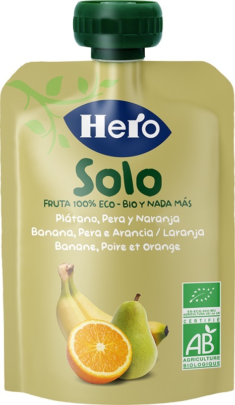 HERO SOLO FRUTTA FRULLATA 100% BIO BANANA PERA ARANCIA 100 G - Farmaciapacini.it