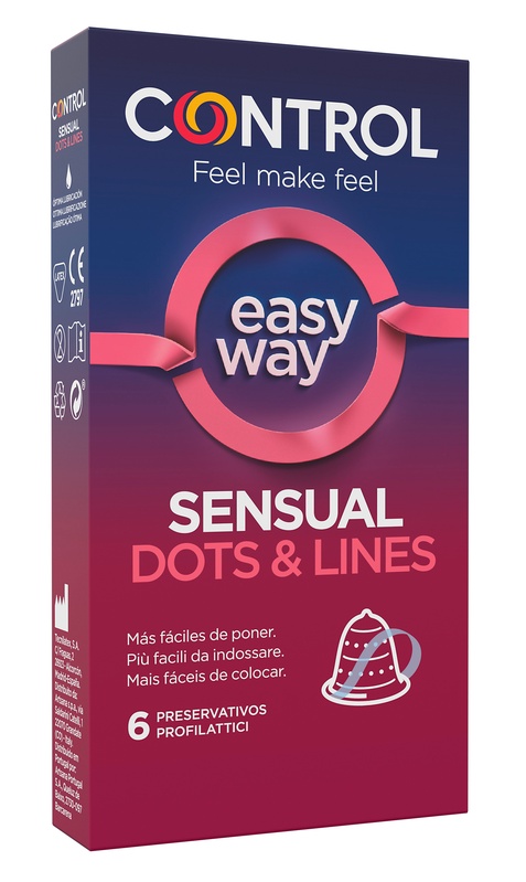 PROFILATTICO CONTROL SENSUAL DOTS&LINES EASY WAY 6 PEZZI - Farmaciapacini.it