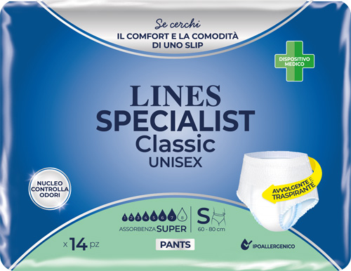 PANNOLONE A MUTANDA LINES SPECIALIST CLASSIC PANTS SUPER S 14 PEZZI - Farmaciapacini.it