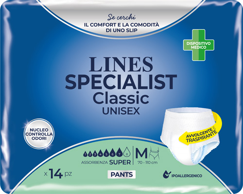 PANNOLONE A MUTANDA LINES SPECIALIST CLASSIC PANTS SUPER M 14 PEZZI - Farmaciapacini.it