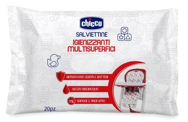 CHICCO SALVIETTINE IGIENIZZANTI 20 PEZZI - Farmaciapacini.it