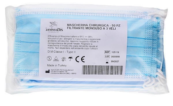 MASCHERINA CHIRURGICA 50 PEZZI - Farmaciapacini.it