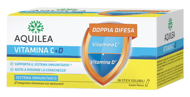 AQUILEA VITAMINA C+D 28 BUSTINE STICK  - Farmaciapacini.it