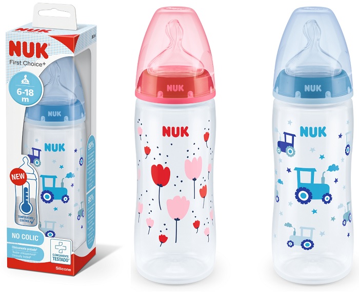 NUK BIBERON FIRST CHOICE+ TEMPERATURE CONTROL IN POLIPROPILENE DA 360 ML TETTARELLA IN SILICONE 6-18 MESI - Farmaciapacini.it
