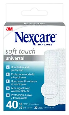 CEROTTO PREPARATO 3M NEXCARE SOFT TOUCH UNIVERSAL 3 MISURE 20 CEROTTI 19X72MM + 10 CEROTTI 25X72MM + 10 CEROTTI TONDI 22,5MM - Farmaciapacini.it