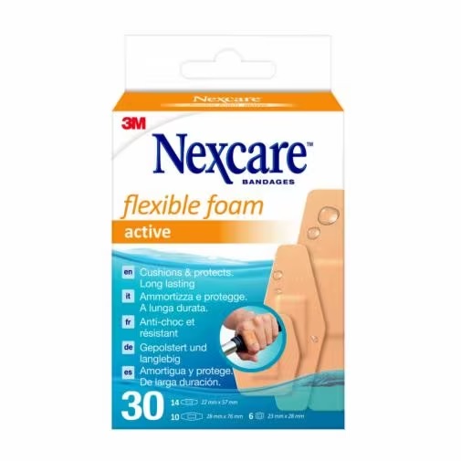 CEROTTO PREPARATO NEXCARE ACTIVE 360 GRADI N1030ASD04 ASSORTITI 3 MISURE 6 CEROTTI 23X28MM + 14 CEROTTI 22X57MM + 10 CEROTTI 28X76MM - Farmaciapacini.it