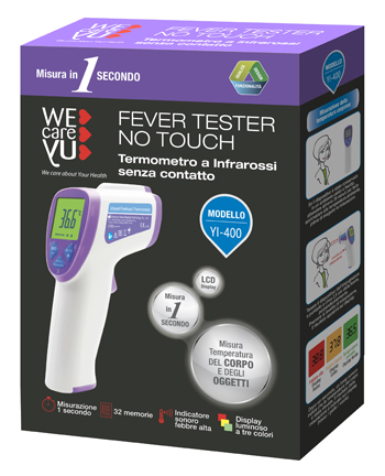 TERMOMETRO A INFRAROSSI SENZA CONTATTO WECAREYU FEVER TESTER NO TOUCH 1 PEZZO - Farmaciapacini.it