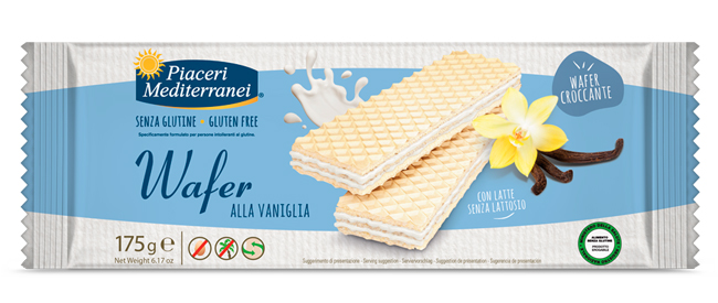 PIACERI MEDITERRANEI WAFER VANIGLIA 175 G - Farmaciapacini.it
