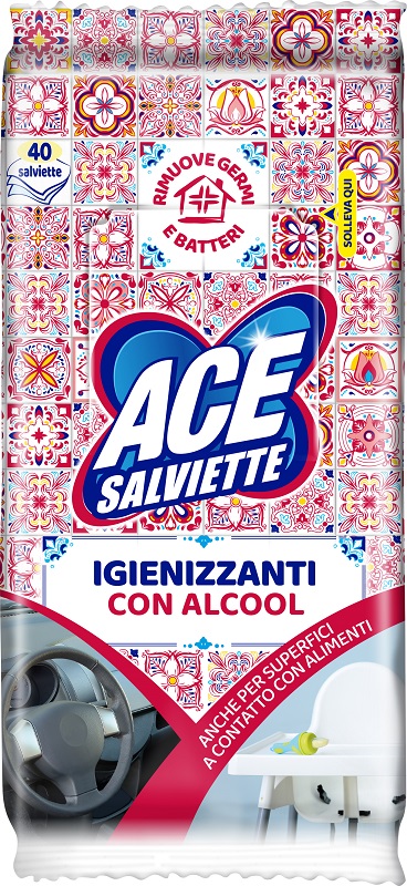 ACE SALVIETTE IGIENIZZANTI ALCOOL 40 PEZZI - Farmaciapacini.it