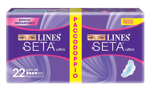 LINES SETA ULTRA ASSORBENTE CON ALI 22 PEZZI - Farmaciapacini.it