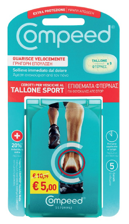 COMPEED CEROTTI PER VESCICHE AL TALLONE SPORT 5 PEZZI PROMO 5 EURO - Farmaciapacini.it