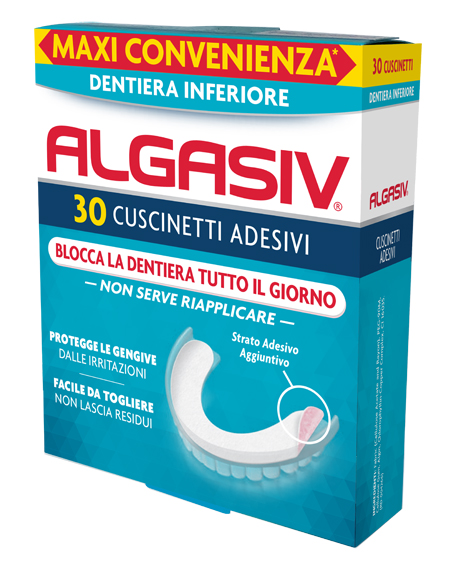 ALGASIV ADESIVO PER PROTESI DENTARIA INFERIORE 30 PEZZI - Farmaciapacini.it