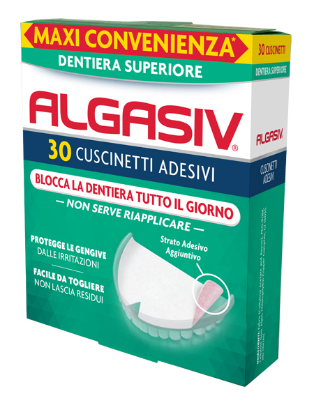 ALGASIV ADESIVO PER PROTESI DENTARIA SUPERIORE 30 PEZZI - Farmaciapacini.it