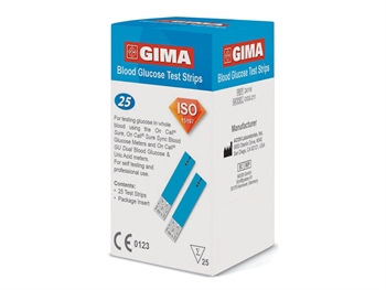 STRISCE MISURAZIONE GLICEMIA PER GLUCOMETRO BLUETOOTH GIMA 25 PEZZI - Farmaciapacini.it
