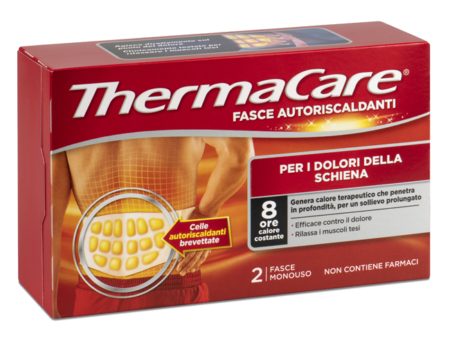 FASCIA AUTORISCALDANTE A CALORE TERAPEUTICO THERMACARE SCHIENA 2 PEZZI - Farmaciapacini.it
