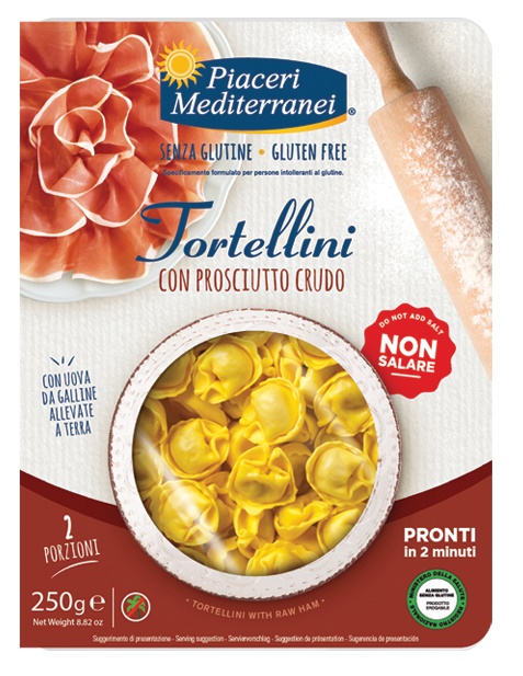 PIACERI MEDITERRANEI TORTELLINI PROSCIUTTO 250 G - Farmaciapacini.it