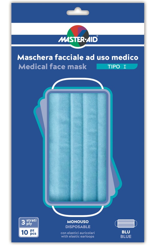 MASTER-AID MASCHERINA CHIRURGICA TIPO I MONOUSO 10 PEZZI - Farmaciapacini.it