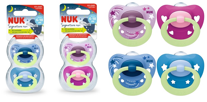 NUK SUCCH SIGNATURE NIGHT SILICONE 6-18 2 PEZZI - Farmaciapacini.it