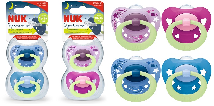 NUK SUCCH SIGNATURE NIGHT SILICONE 18-36 2 PEZZI - Farmaciapacini.it