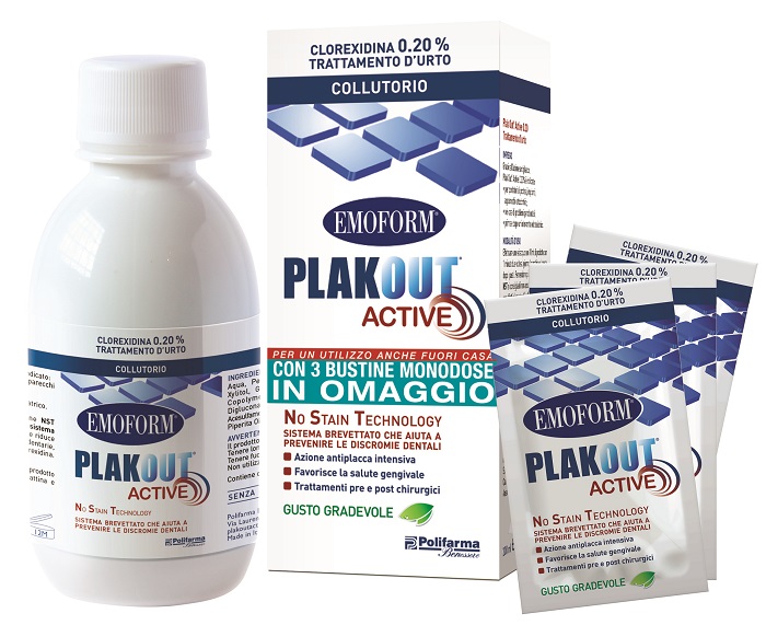 EMOFORM PLAK OUT ACTIVE 0,20% 200 ML + 3 BUSTE - Farmaciapacini.it