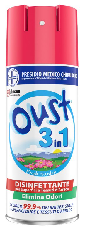 OUST 3 IN 1 FRESH GARDEN DISINFETTANTE SUPERFICI E TESSUTI D'ARREDO 400 ML - Farmaciapacini.it