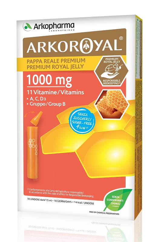 ARKOROYAL PAPPA REALE 1000 MG + VITAMNIE SENZA ZUCCHERO 10 FIALE - Farmaciapacini.it