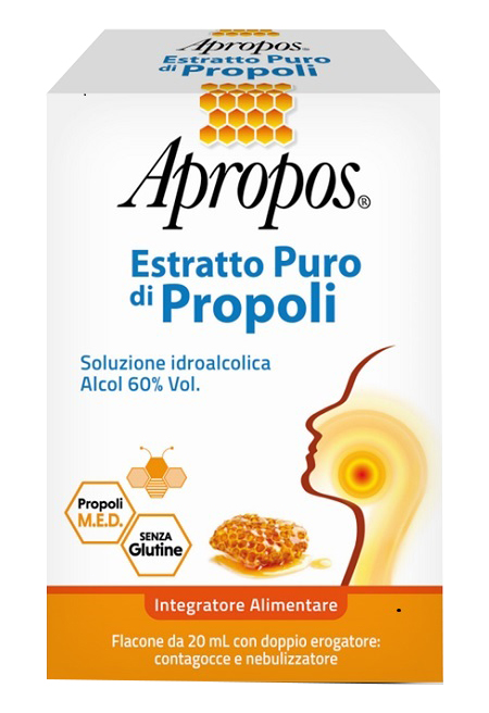 APROPOS ESTRATTO PURO DI PROPOLI SPRAY+CONTAGOCCE 20 ML - Farmaciapacini.it