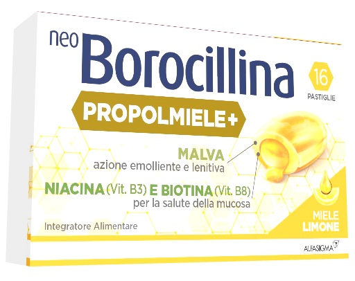 NEOBOROCILLINA PROPOLMIELE+ MIELE/LIMONE 16 PASTIGLIE - Farmaciapacini.it