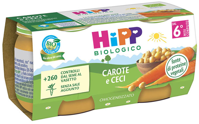 HIPP BIO OMOGENEIZZATO CAROTE/CECI 2X80 G - Farmaciapacini.it