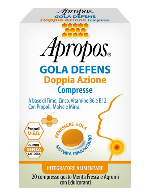 APROPOS GOLA DEFENS DOPPIA AZIONE 20 COMPRESSE - Farmaciapacini.it