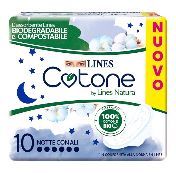 LINES COTONE BIO ULTRA NOTTE 8+2 PEZZI - Farmaciapacini.it