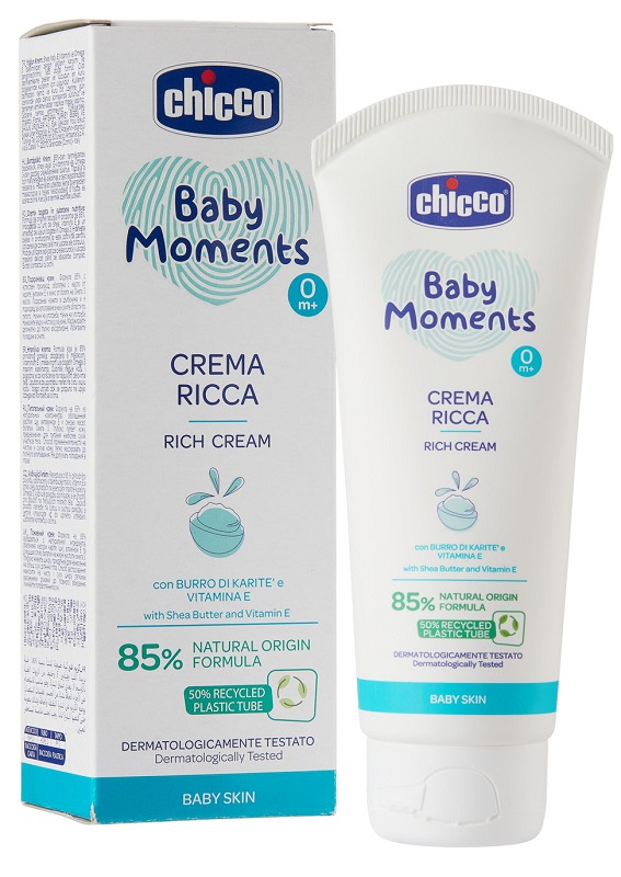CHICCO BABY MOMENTS CREMA RICCA CON BURRO DI KARITE' E VITAMINA E 100 ML - Farmaciapacini.it