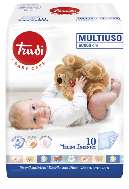 TRUDI BABY CARE TELINI MULTIUSO 60X60 CM 10 PEZZI - Farmaciapacini.it