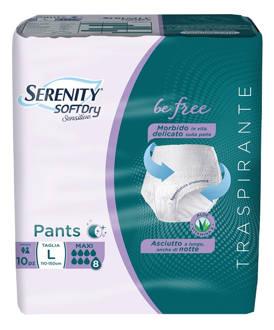 SERENITY PANTS SD SENSITIVE BE FREE MAXI L 10 PEZZI - Farmaciapacini.it