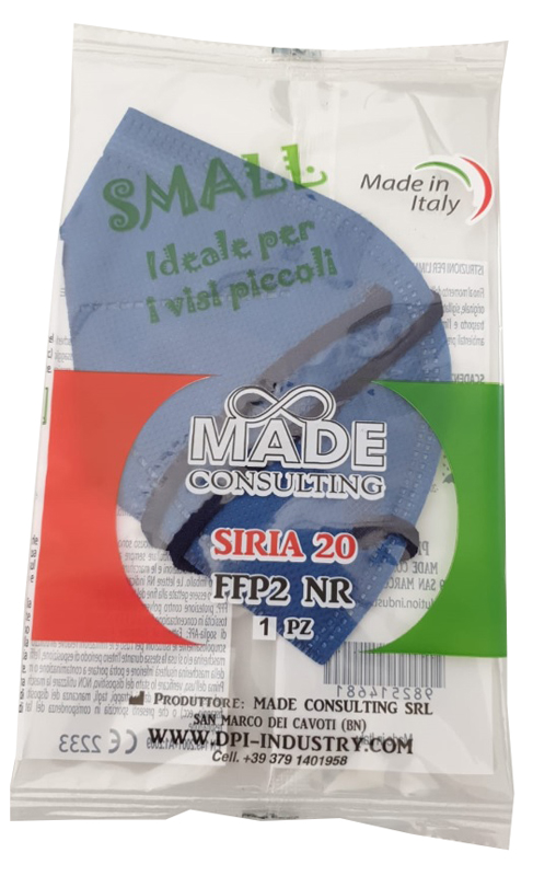 SIRIA 20 SEMIMASCHERINA FILTRANTE FFP2 BLU SMALL - Farmaciapacini.it