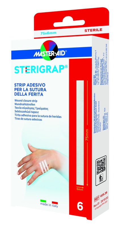 MASTER-AID STERIGRAP STRIP ADESIVO SUTURA FERITE 75X6 MM 6 PEZZI - Farmaciapacini.it