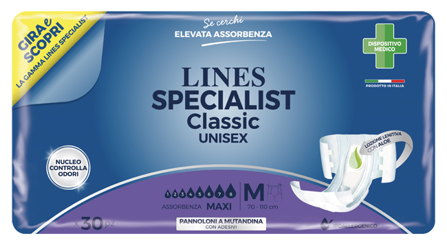 PANNOLONE A MUTANDINA LINES SPECIALIST CLASSIC MAXI MISURA MEDIA 30 PEZZI - Farmaciapacini.it