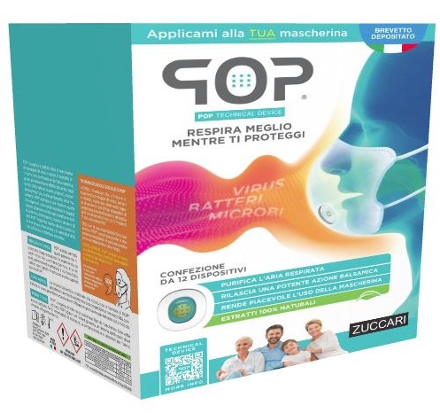POP TECHNICAL DEVICE 12 DISPOSITIVI ADESIVI PROFUMA E PURIFICA MASCHERINA - Farmaciapacini.it