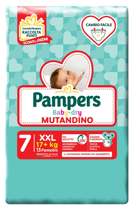 PANNOLINI MUTANDADINA PAMPERS BABYDRY XXL SP 13 PEZZI - Farmaciapacini.it
