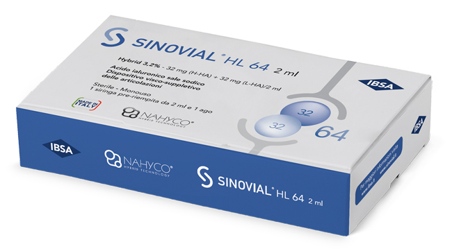 SIRINGA INTRA-ARTICOLARE SINOVIAL HL 64 32 MG + 32 MG 1 FS 2 ML AGO GAUGE 21 - Farmaciapacini.it